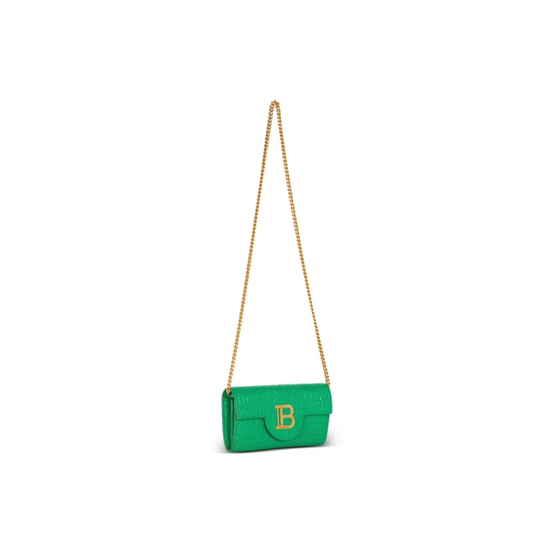 BALMAIN B-BUZZ Calfskin Wallet Women's Green-1