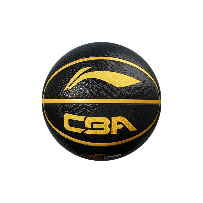 LiNing CBA Collection Rubber Basketball Black Gold Size 7 Training Unisex-14