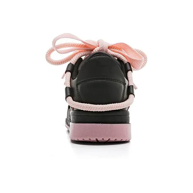Warrior Anti Slip Wear Resistant Low Top Skateboard Shoes Women's Black Pink-3