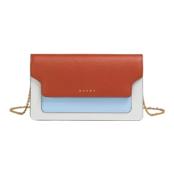 MARNI Calfskin Wallet Regular Women's Orange/Blue/White