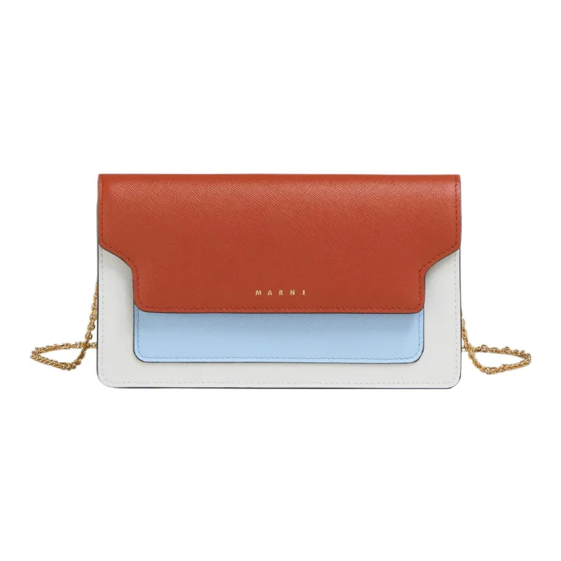 MARNI Calfskin Wallet Regular Women's Orange/Blue/White-0