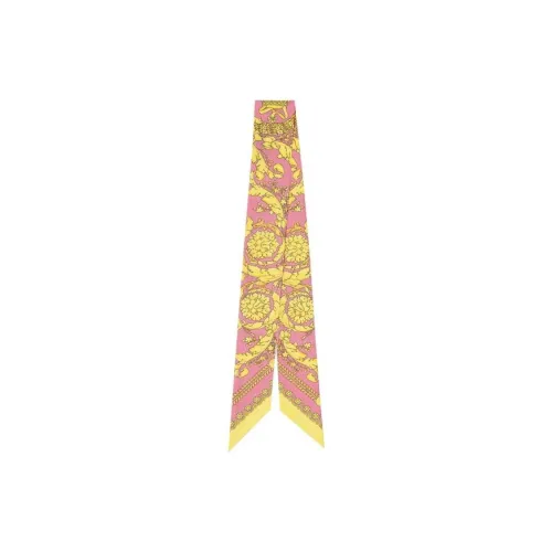 VERSACE Silk Scarves Men's Yellow