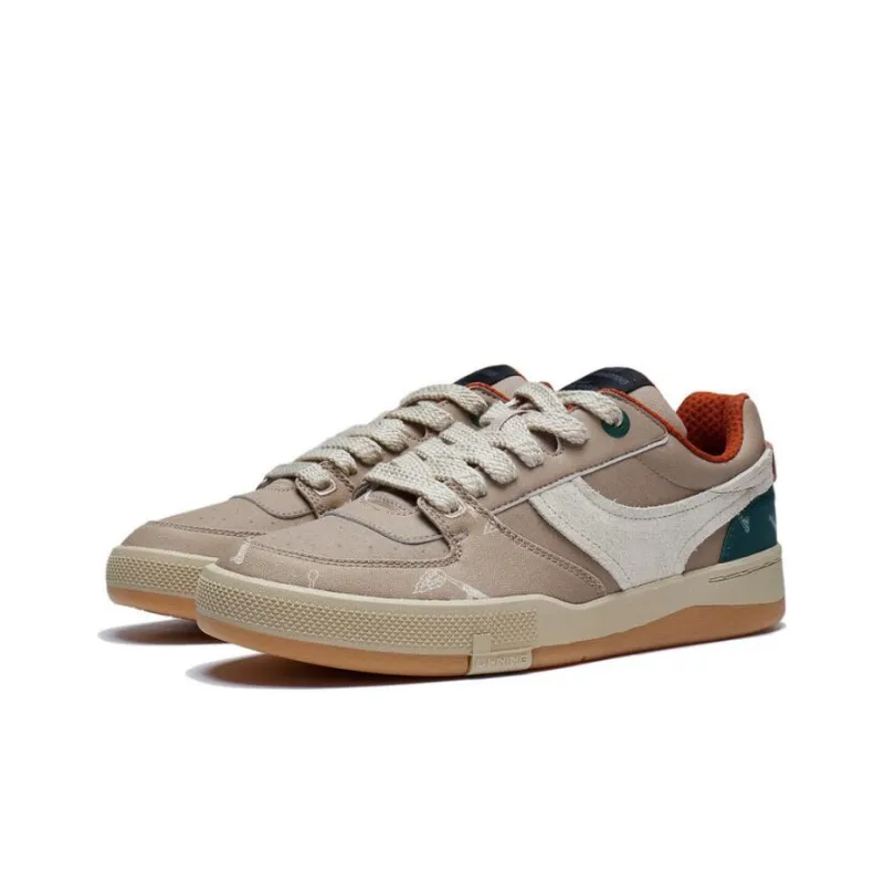 LiNing Zhengrong 92S Durable Cushioning Low-Top Skateboard Shoes Men's Light Brown Glaze-2