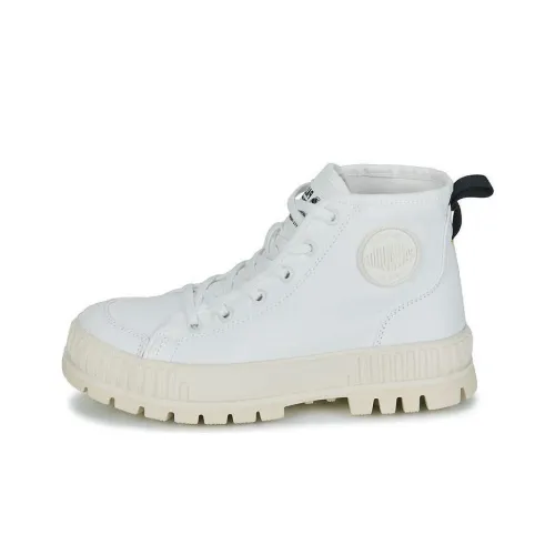 Palladium Wear resistant And Lightweight Mid Top Canvas Shoes Women's White