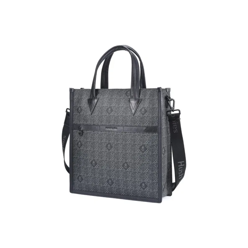 Hush Puppies Cow Leather, Synthetic Leather Briefcase Large Size Men's Gray/Black-3