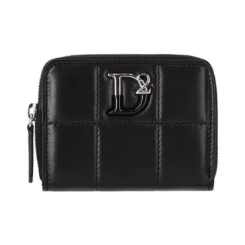 DSQUARED 2 Logo-Plaque Zip-Around Quilted Wallet