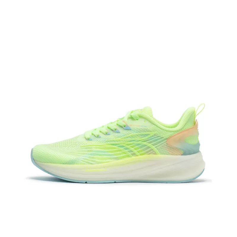 361° QU!KFOAM Running Shoes Women's Low Top Fluorescent Light Yellow Green/Pink Sand-0