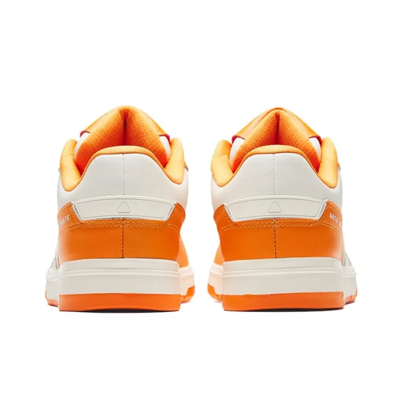 Anta Cushioning Wear Resistant Low Top Skateboard Shoes Men's White Orange-3