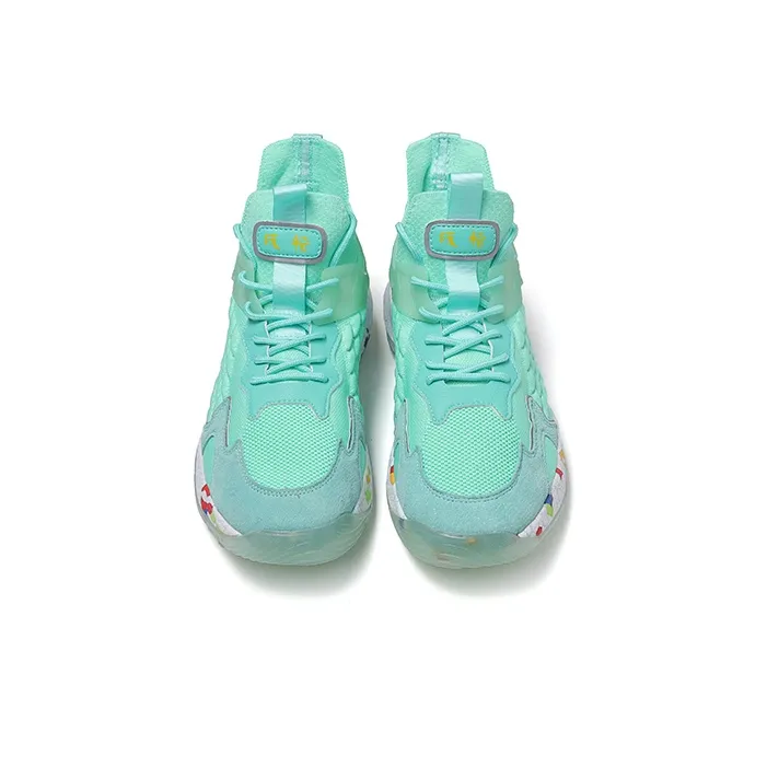 VOIT Basketball Shoes Men High Top Mint Green-3