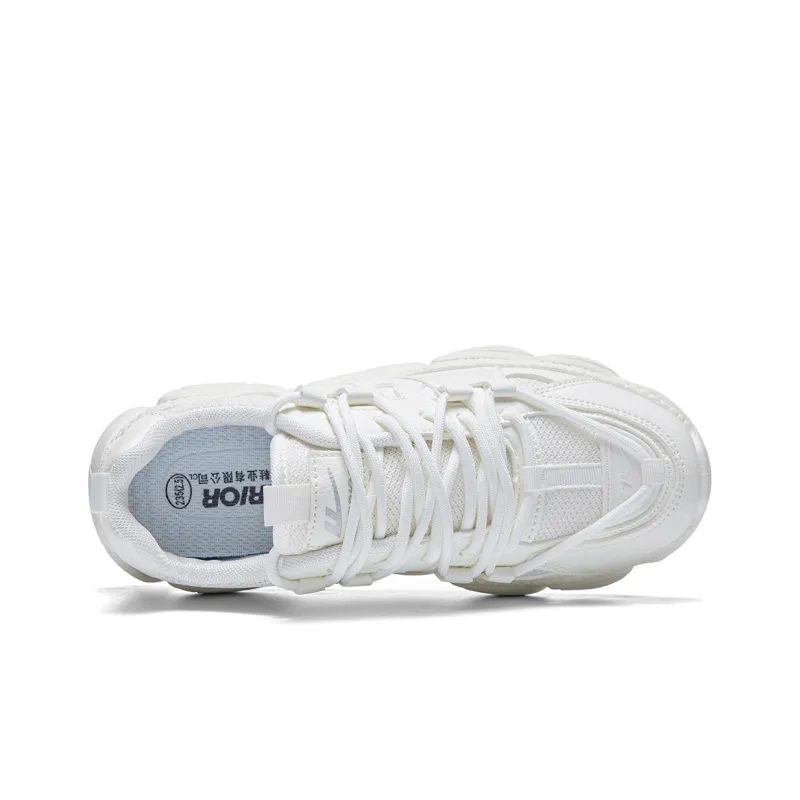 Warrior Paw Shoes Cushioned Anti Slip Wear Resistant Breathable Lightweight Low Top Chunky Sneakers Women's White-2