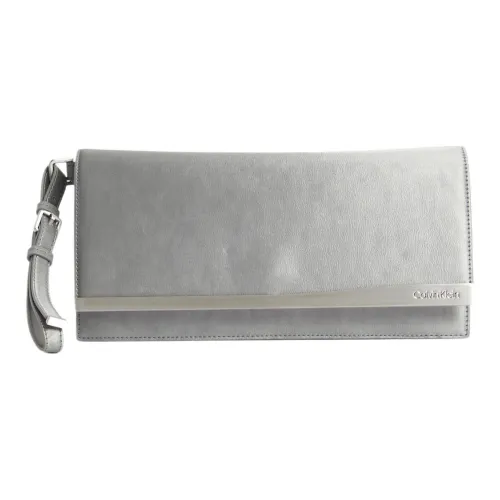 CK/Calvin Klein Polyurethane Clutch Women's Silver