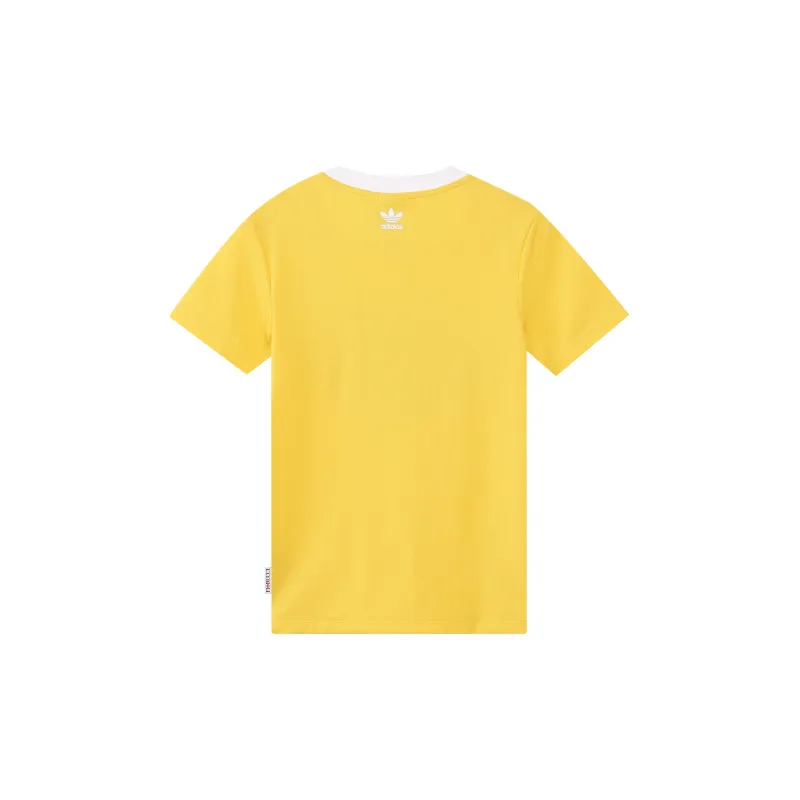 Adidas Originals Set in Sleeve T Shirt Women's Yellow-1