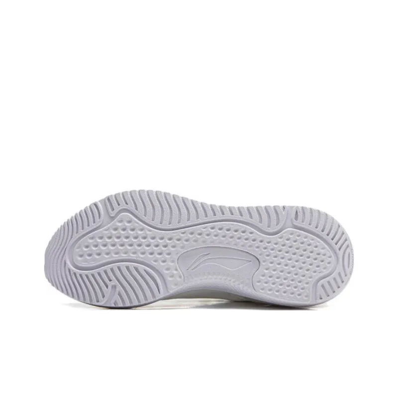 LiNing Cushioning Breathable Wear Resistant Low Top Running Shoes Women's Mist White-4
