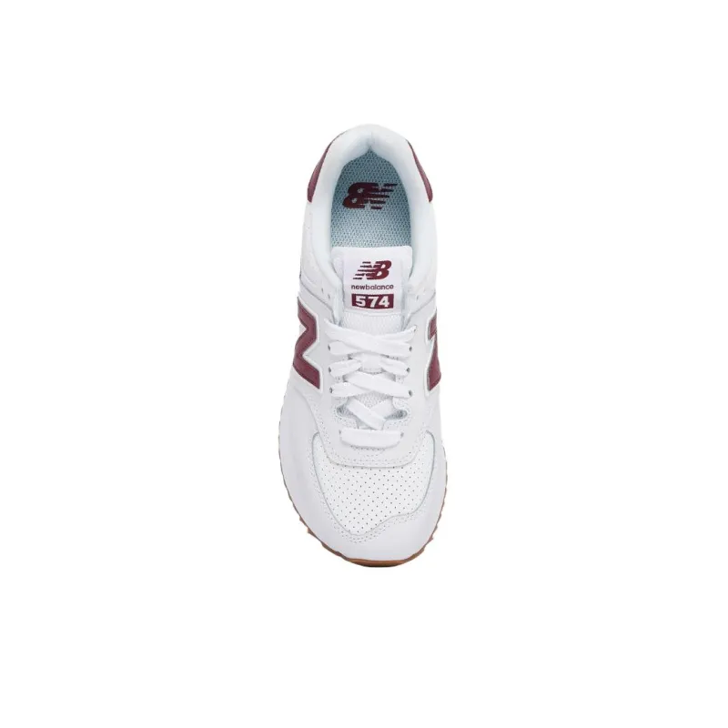 New Balance NB 574 Shock Absorbers Low Top Running Shoes Unisex White Red-2