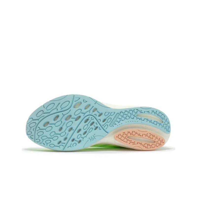 361° QU!KFOAM Running Shoes Women's Low Top Fluorescent Light Yellow Green/Pink Sand-4