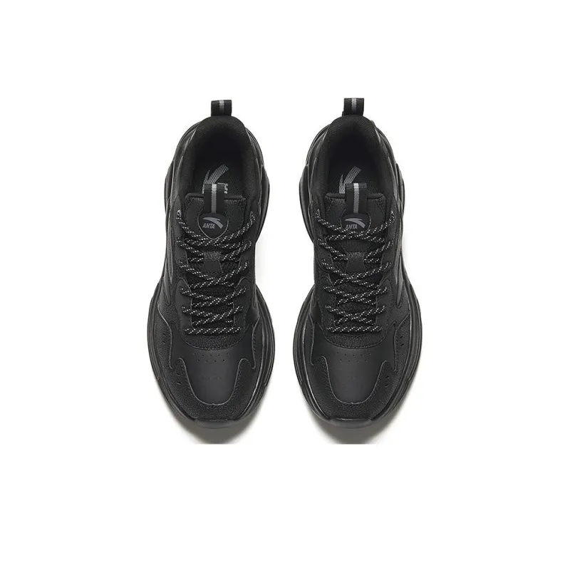 Anta Life Collection Wear Resistant Low Top Casual Shoes Men's Black-2