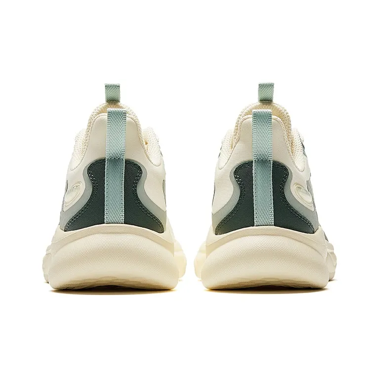 Anta Mianbomb 2 Cushioned Wear Resistant Slip Resistant Low Top Running Shoes Women's Beige Green-3