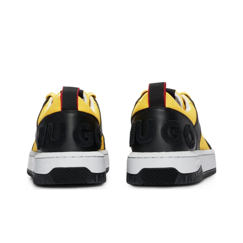 HUGO BOSS Wear-Resistant Low-Top Skateboard Shoes Men's Black Yellow-3
