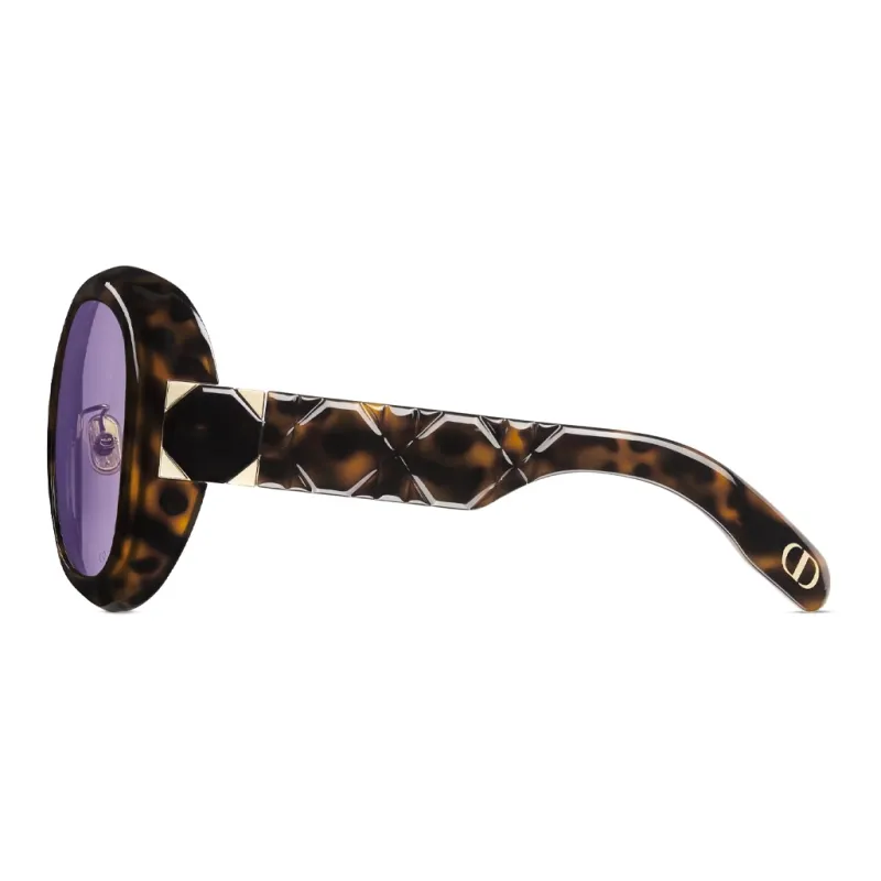 DIOR Acetate Irregular Shape Sunglasses Women's Brown-2