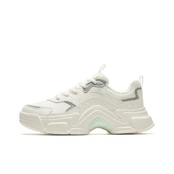 Anta Wear Resistant Low Top Athletic Shoes Women's White Green