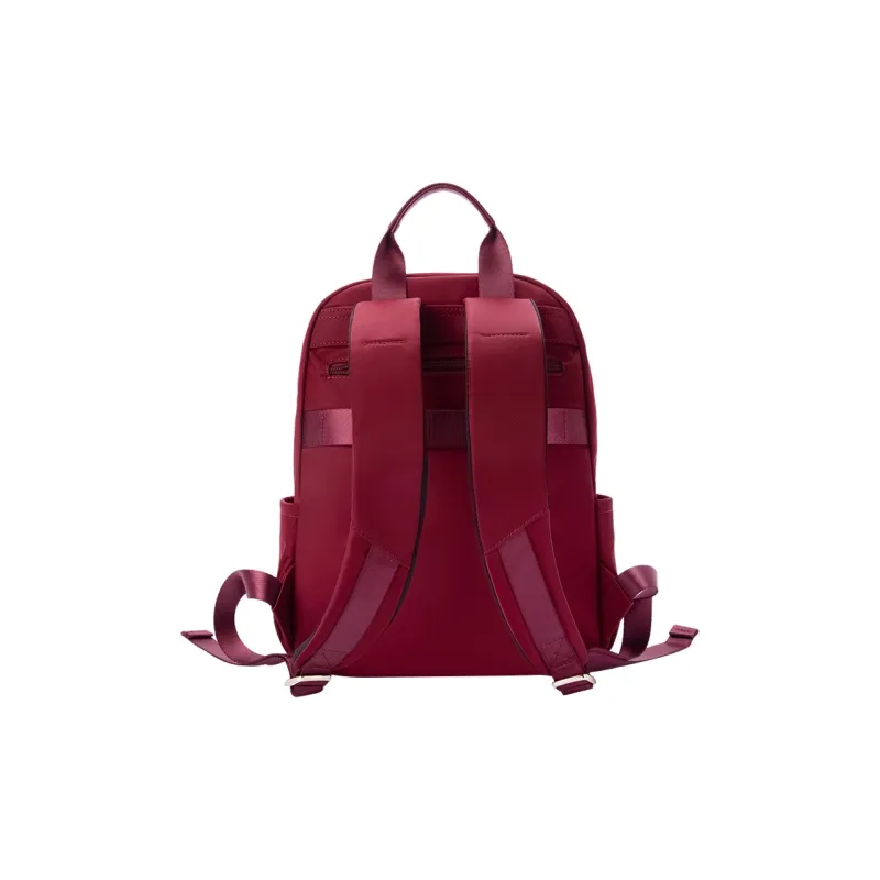 LEFF Fabric Backpack Medium Size Women's Milk Tea Apricot/Garnet Red-3