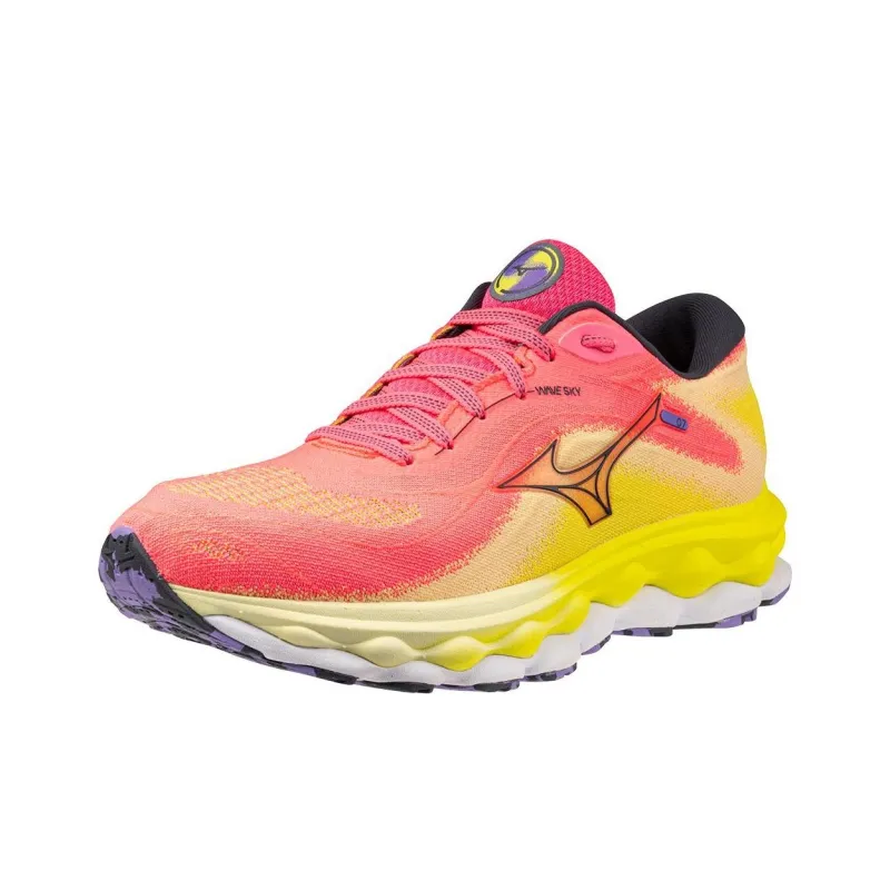 Mizuno Women's Wave Sky 7 'High Vis Pink'-2