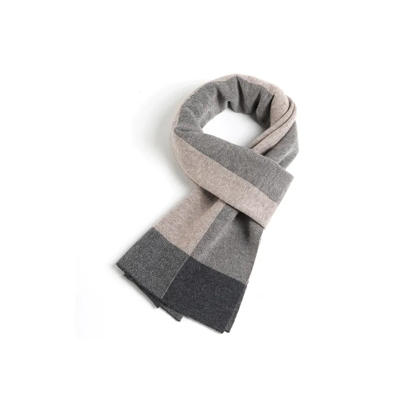 Jiu Ji Pure Wool Knit Scarves Men's-4