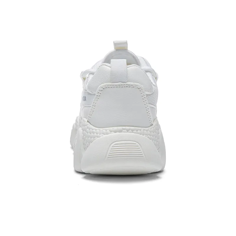 Warrior Paw Shoes Cushioned Anti Slip Wear Resistant Breathable Lightweight Low Top Chunky Sneakers Women's White-3