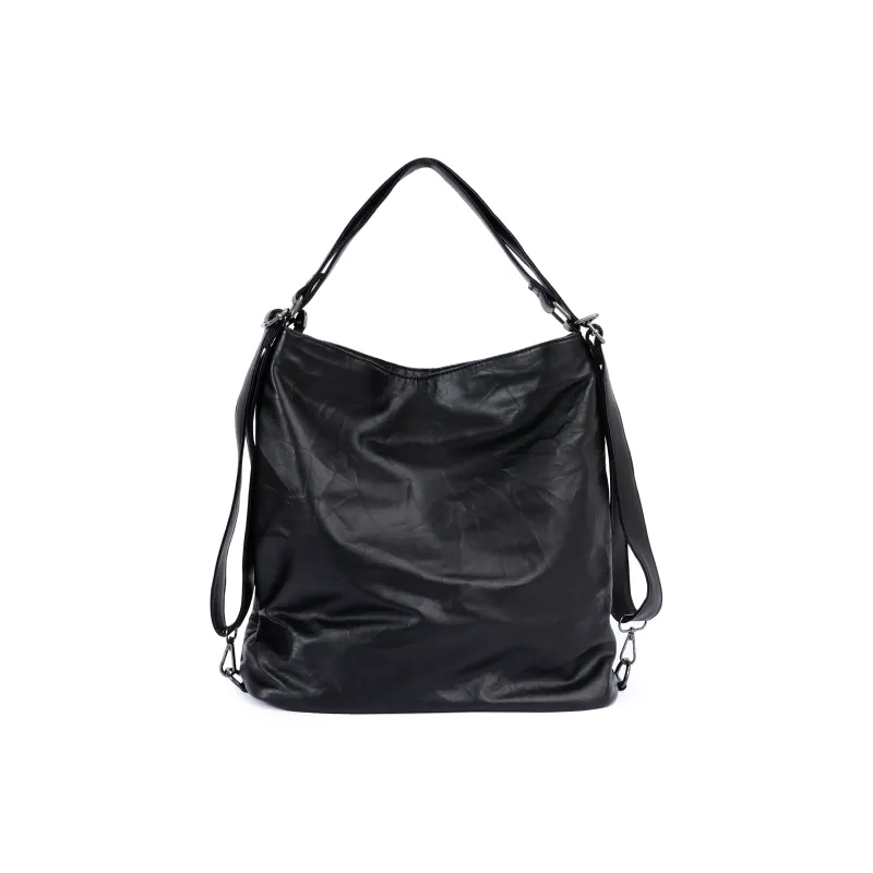 OTA PU Backpack Medium Size Unisex Black White-7
