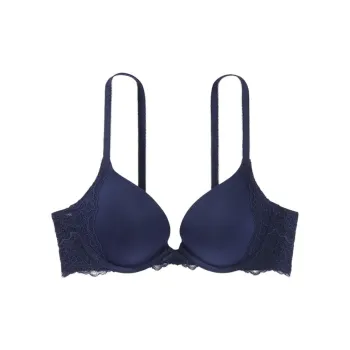 Victoria's Secret DREAM ANGELS Collection 6450 Gathering Style Smooth & Lace Push-Up Bra Bra Women's Marine Blue