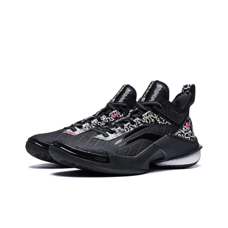 LiNing Power 10 Mid Top Performance Basketball Shoes Men's Black-2