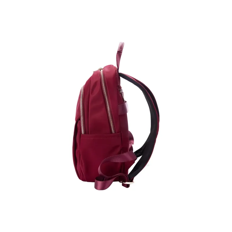LEFF Fabric Backpack Medium Size Women's Milk Tea Apricot/Garnet Red-2