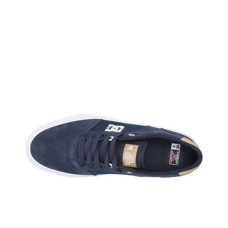 DC Shoes Slip Resistant Breathable Low Top Skateboard Shoes Men's Navy Blue-3