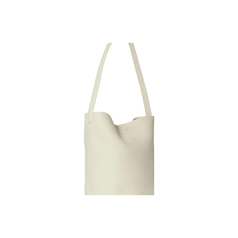 THE ROW N/S Park Grain Calfskin Bucket Bag Tote Shoulder Bag, Handbag Trumpets Women's Ivory White-4