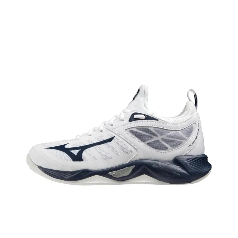 Mizuno Women's Wave Abrasion Resistant Low Top Training Shoes Women's Blue White-0