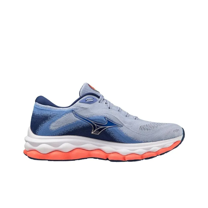 Mizuno Women's Wave Sky 7 'Blue Heron Silver'-1