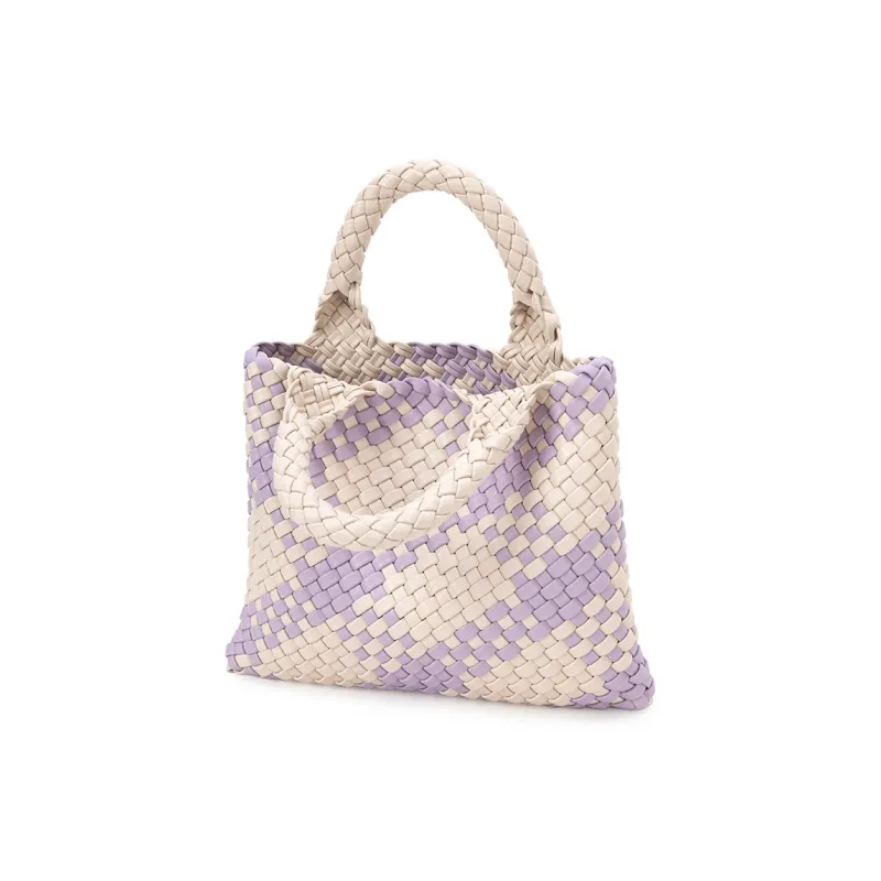 VENOF Cow Leather Handbag Medium Size Women's Don't Be Anxious Banana Green/Exotic Viola Purple-33