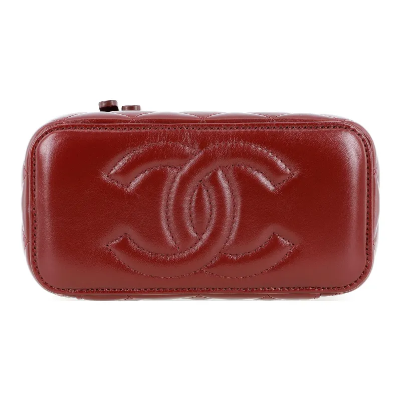 CHANEL Lambskin Shoulder Bag, Crossbody Bag Women's Red-3