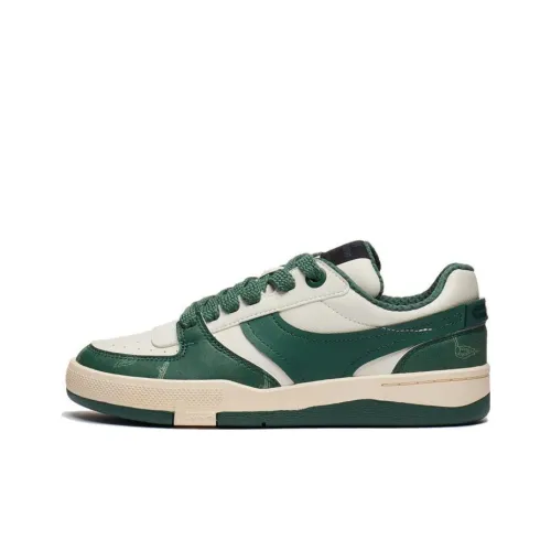 LINING Glory 92s Skateboard Shoes Women's Low-Top Dark Temple Green