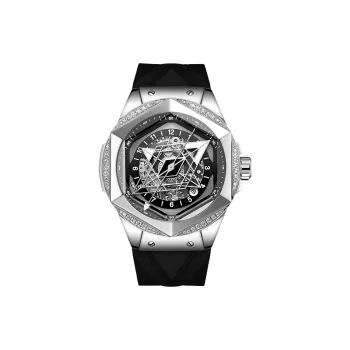 HANBORO Cyan Collection Mechanical Movement Silicone Strap Watch Men's Watches White Dial HBR703.2