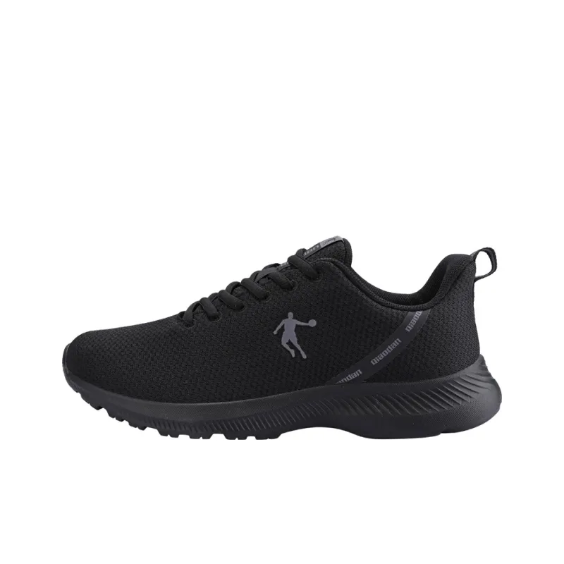 QIAODAN Cushioning Anti Slip Wear Resistant Breathability Low Top Running Shoes Men's Black Gray Color-0