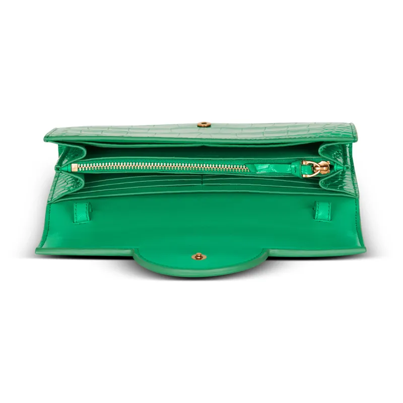 BALMAIN B-BUZZ Calfskin Wallet Women's Green-3