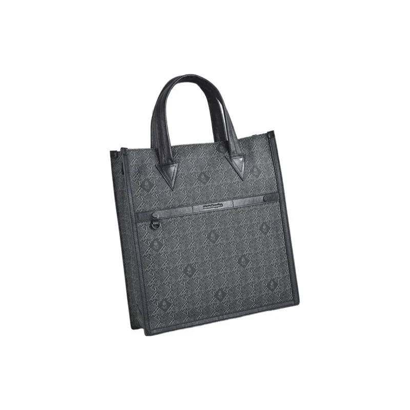 Hush Puppies Cow Leather, Synthetic Leather Briefcase Large Size Men's Gray/Black-4