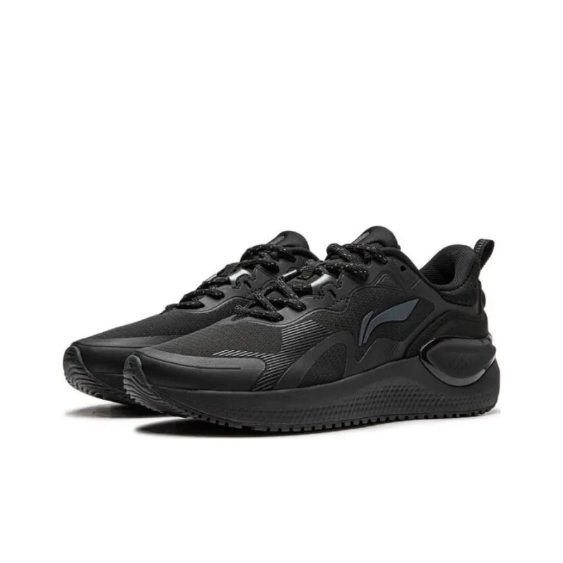 LiNing Cushioning Abrasion Resistant Breathable Low Top Running Shoes Women's Black-2