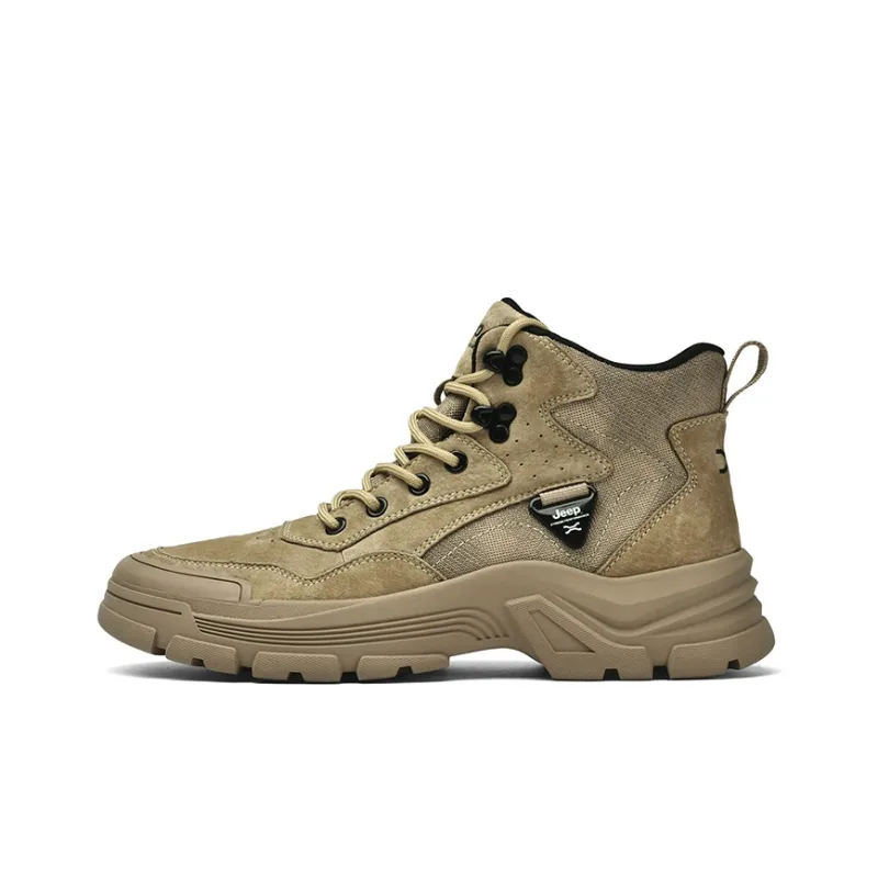 Jeep Breathable Warm Wear Resistant Cushioning Short Outdoor Hiking Boots Sand-0
