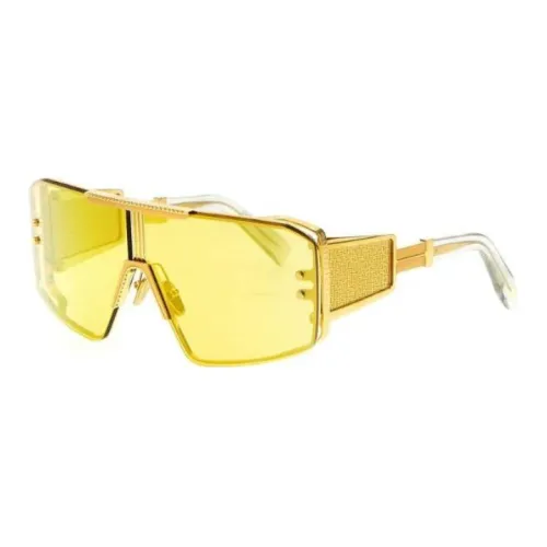 BALMAIN Acetate Irregular Shape Sunglasses Men's Yellow