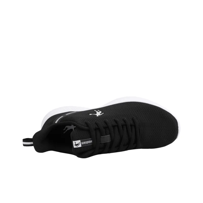 QIAODAN Cushioning Anti Slip And Wear Resistant Low Top Running Shoes Men's Black White-1