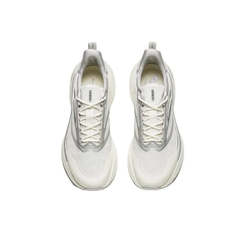 Anta Cushioning Wear Resistant Low Top Running Shoes Men's White Silver-2