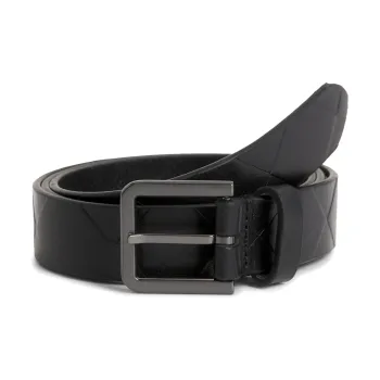 CK/Calvin Klein Solid Color Emblem Embossed Decoration Pin Buckle Leather Belts Women's Black Width: 2.5cm