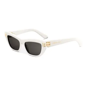 DIOR Acetate Irregular Shape Sunglasses Women's White